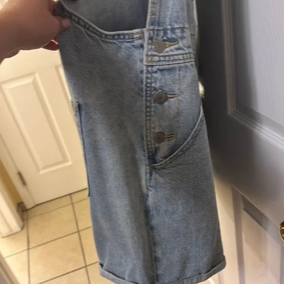 Vintage Levi Denim Short Overalls - Picture 5 of 9